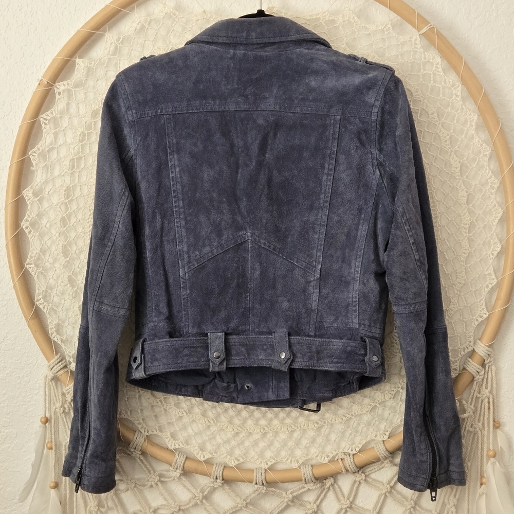 BLANK NYC Blue Suede Moto Jacket - Picture 11 of 12